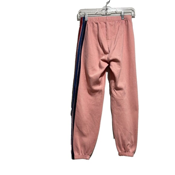 AVIATOR NATION 5 Stripe Sweatpants Womens Sz XS Pink Pull-On Athleisure Flawed - Picture 2 of 11